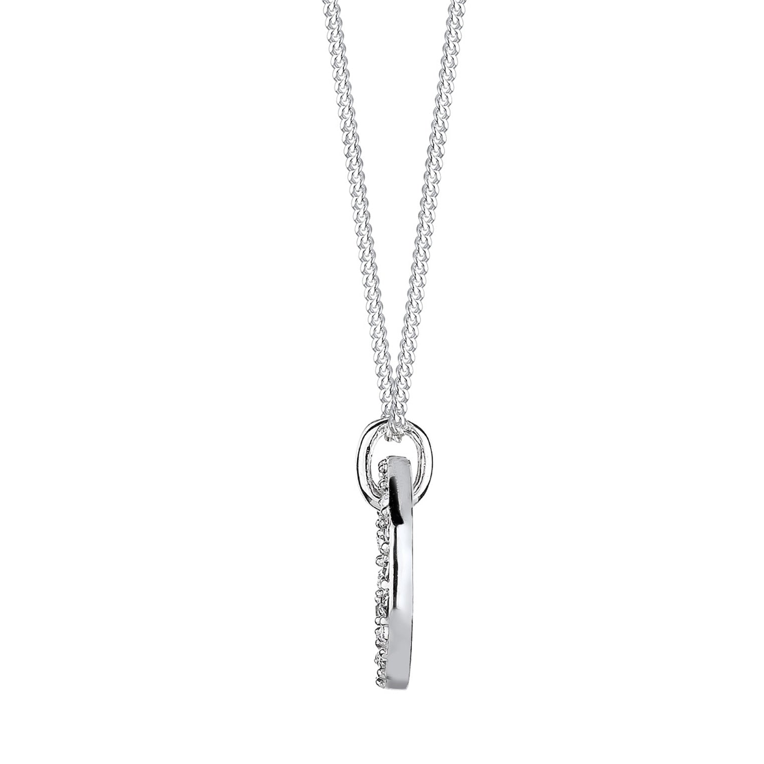 Weiß - Elli | Halskette Kreis | Mit Kristallen von Swarovski® (Weiß) | 925er Sterling Silber