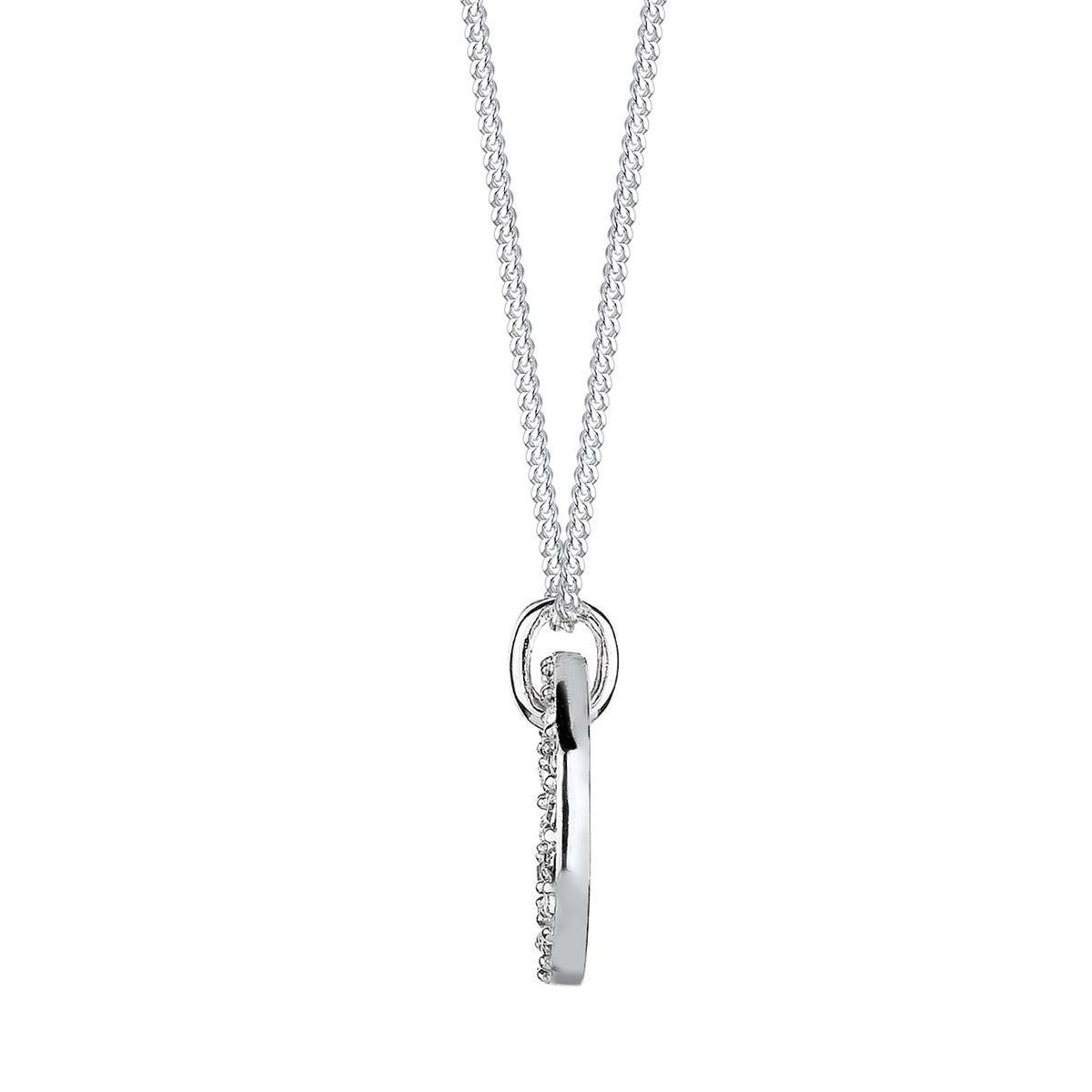 Weiß - Elli | Halskette Kreis | Mit Kristallen von Swarovski® (Weiß) | 925er Sterling Silber