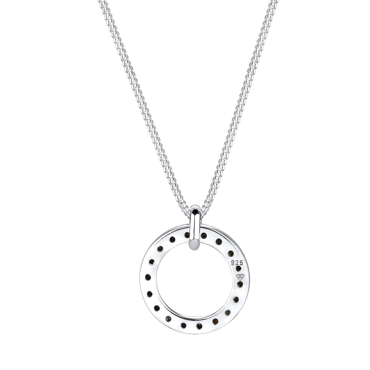 Weiß - Elli | Halskette Kreis | Mit Kristallen von Swarovski® (Weiß) | 925er Sterling Silber