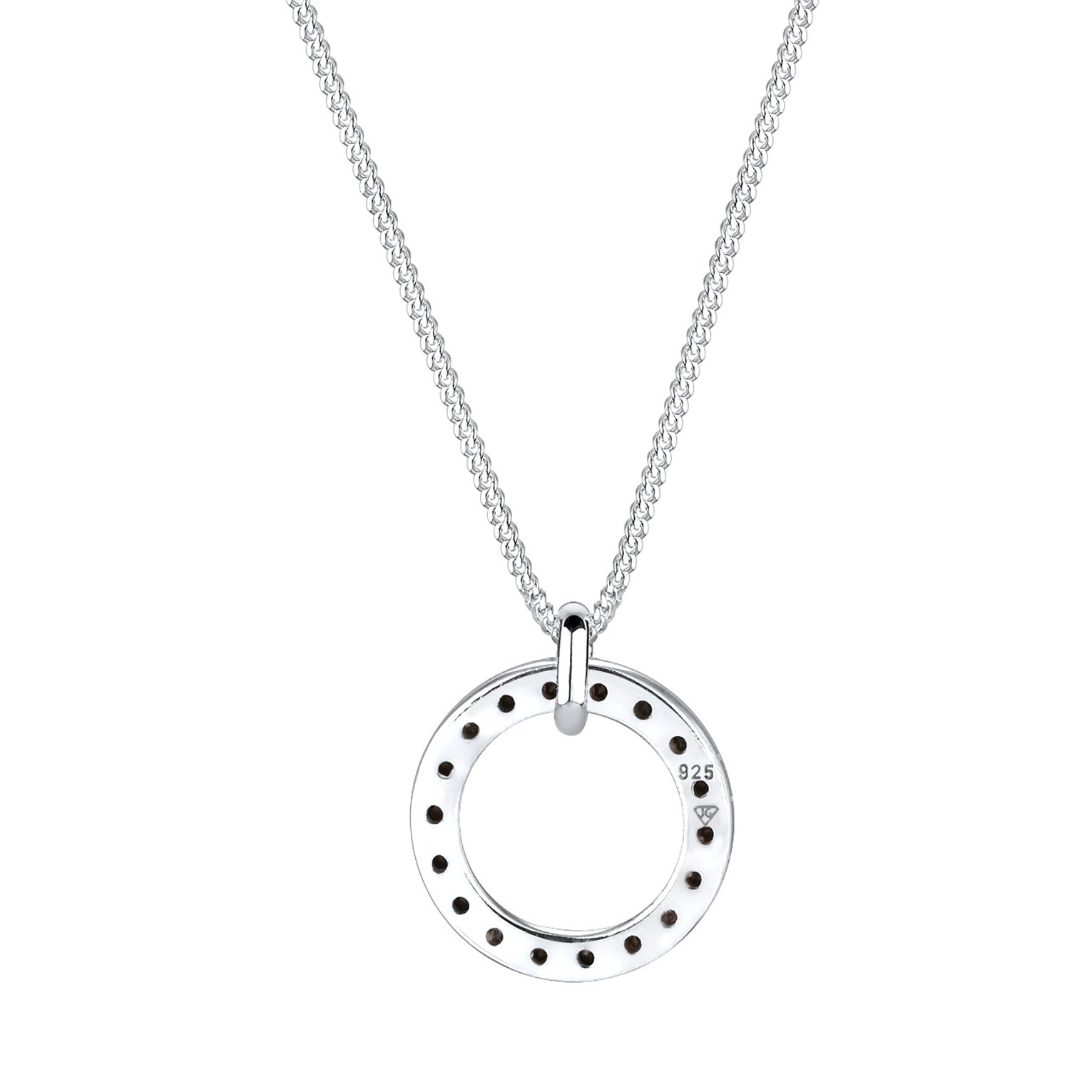 Weiß - Elli | Halskette Kreis | Mit Kristallen von Swarovski® (Weiß) | 925er Sterling Silber