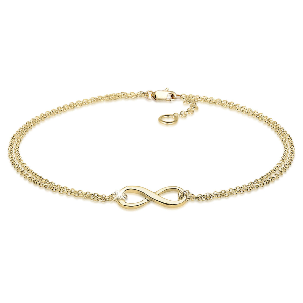Gold - Elli PREMIUM | Armband Infinity | 375 Gelbgold
