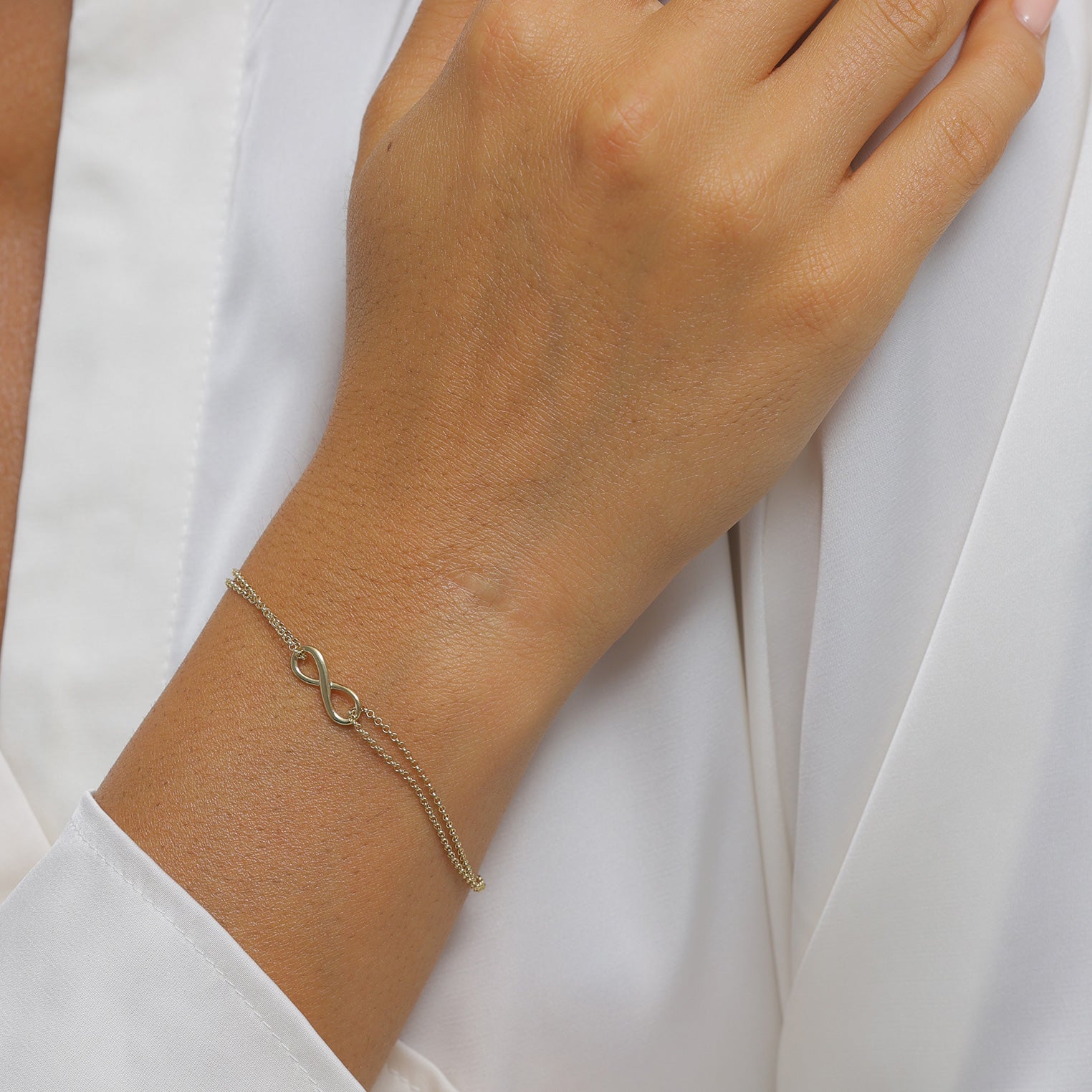 Gold - Elli PREMIUM | Armband Infinity | 375 Gelbgold