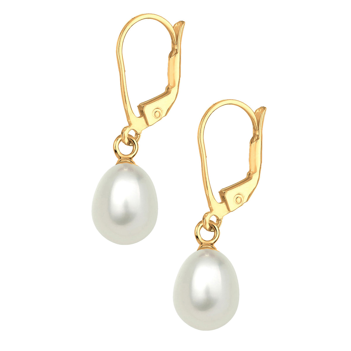 Gold - Elli | Ohrhänger | Süßwasserperle | 925 Sterling Silber vergoldet