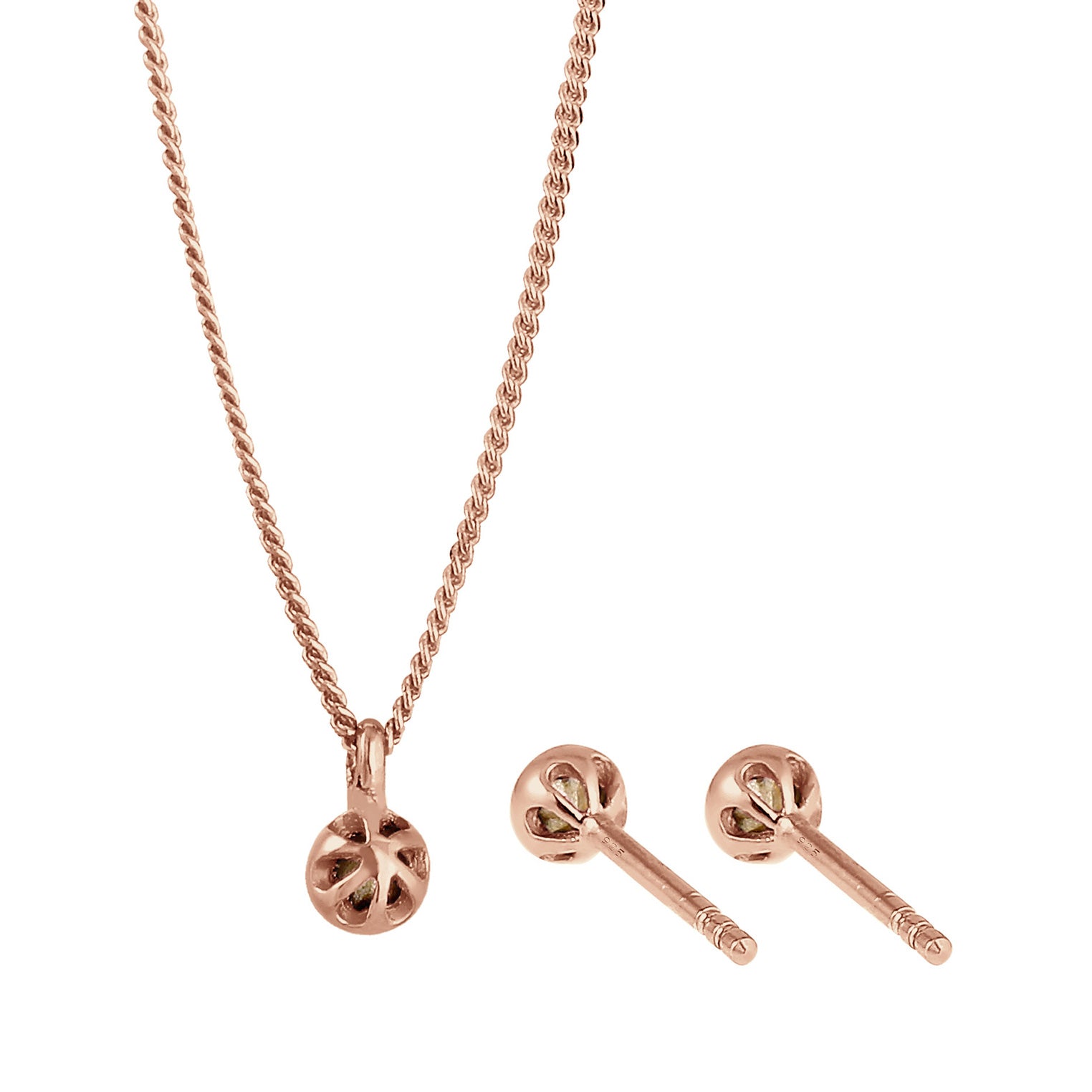 Rosa - Elli | Halskette | Kristall ( Rosa ) | 925 Sterling Silber Rosegold