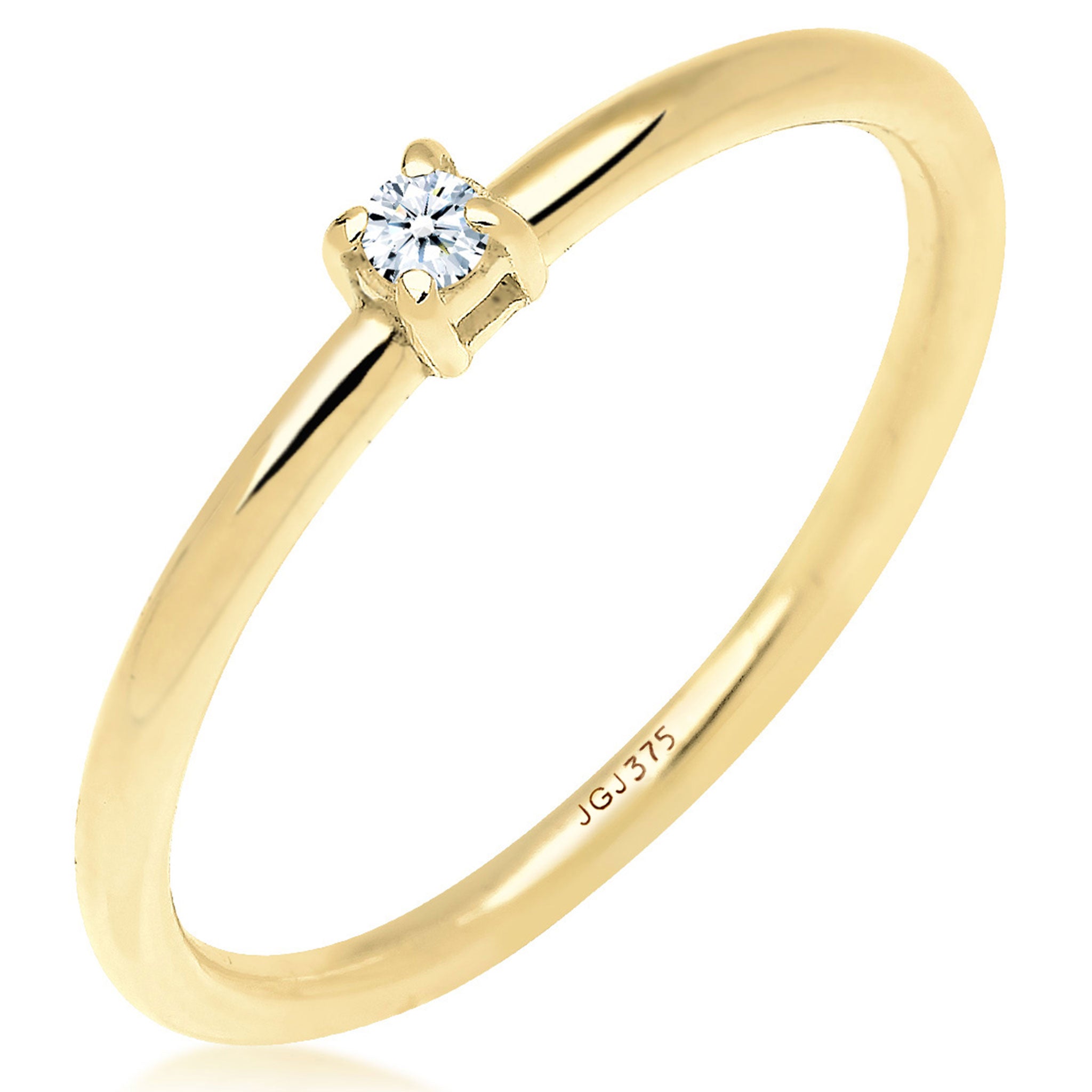 Weiß - Elli DIAMONDS | Verlobungsring | Diamant ( Weiß, 0,03 ct ) | 375 Gelbgold