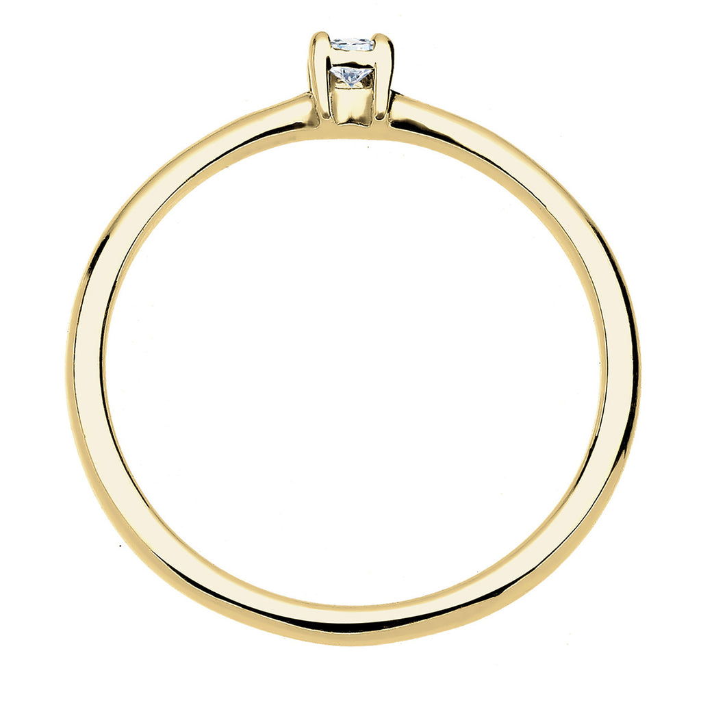 Weiß - Elli DIAMONDS | Verlobungsring | Diamant ( Weiß, 0,03 ct ) | 375 Gelbgold