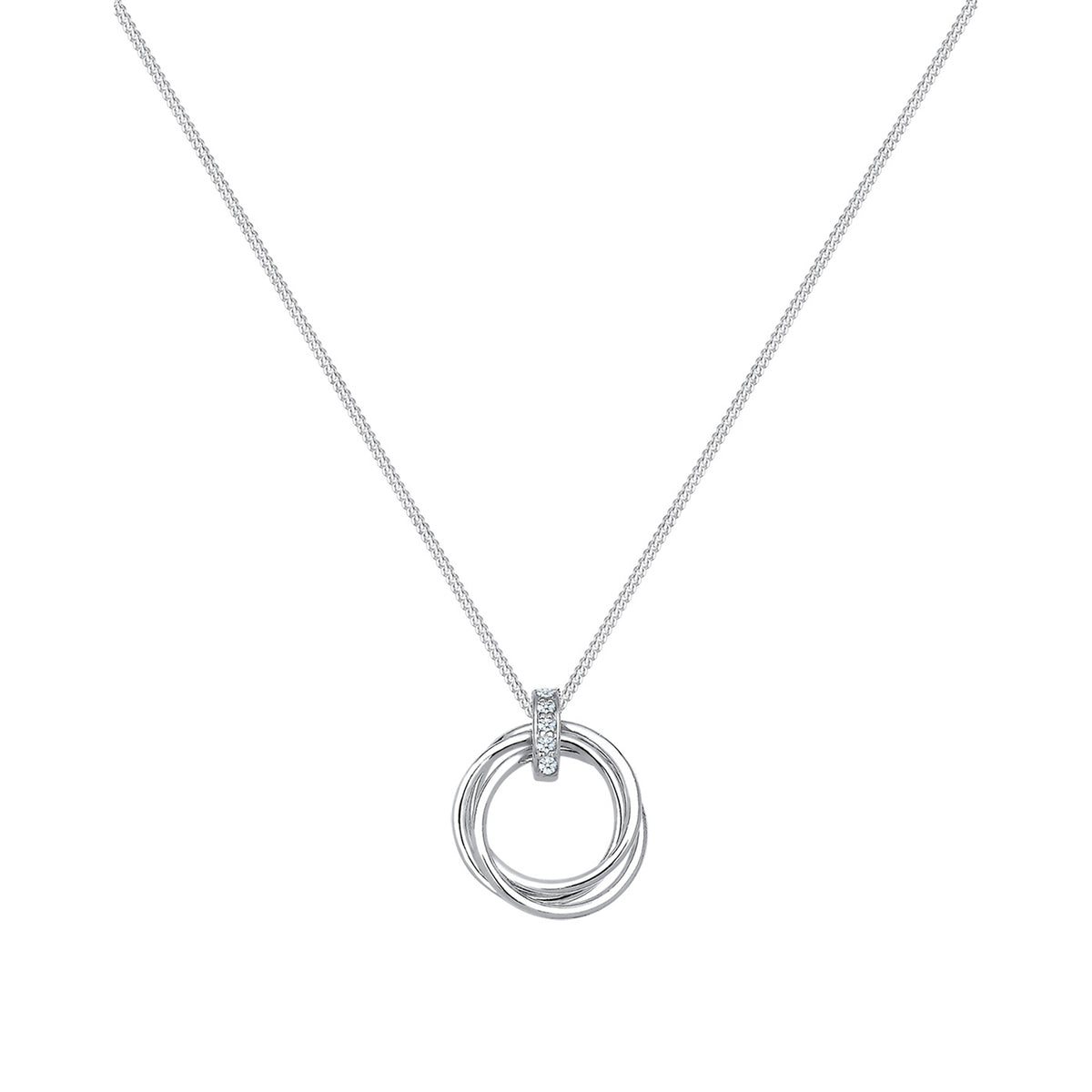 Weiß - Elli DIAMONDS | Halskette Kreis | Diamant (Weiß, 0.025 ct) | 925er Sterling Silber