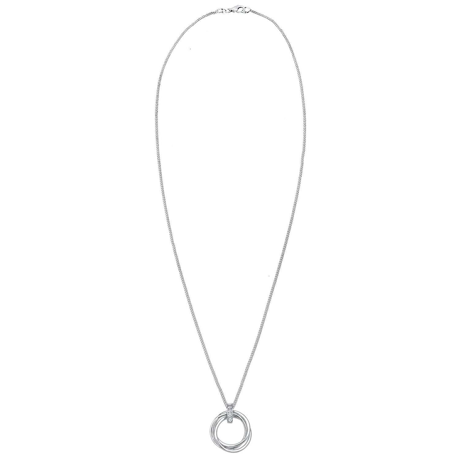 Weiß - Elli DIAMONDS | Halskette Kreis | Diamant ( Weiß, 0,025 ct ) | 925er Sterling Silber