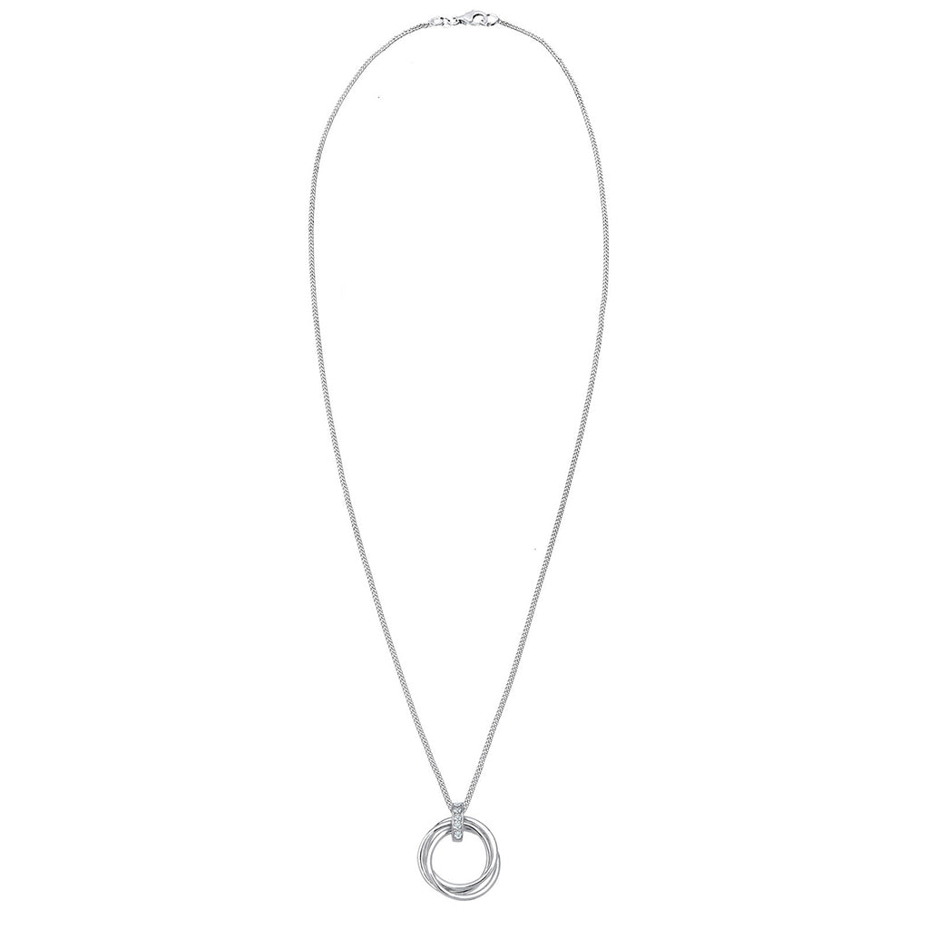 Weiß - Elli DIAMONDS | Halskette Kreis | Diamant (Weiß, 0.025 ct) | 925er Sterling Silber