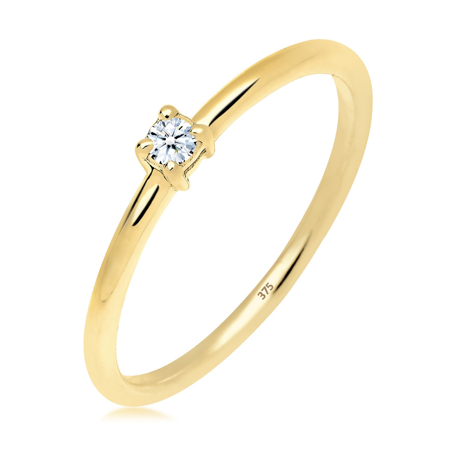Weiß - Elli DIAMONDS | Verlobungsring | Diamant ( Weiß, 0,06 ct ) | 375 Gelbgold
