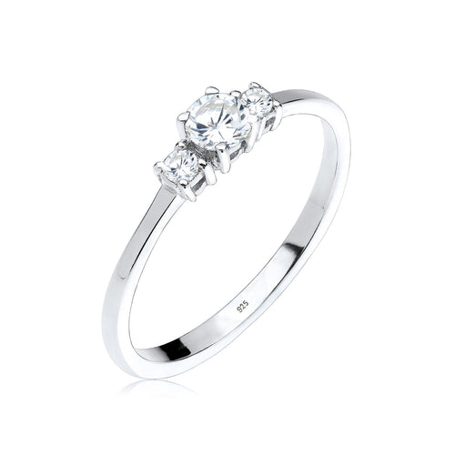 Silber - Elli | Ring | Zirkonia ( Weiß ) | 925er Sterling Silber
