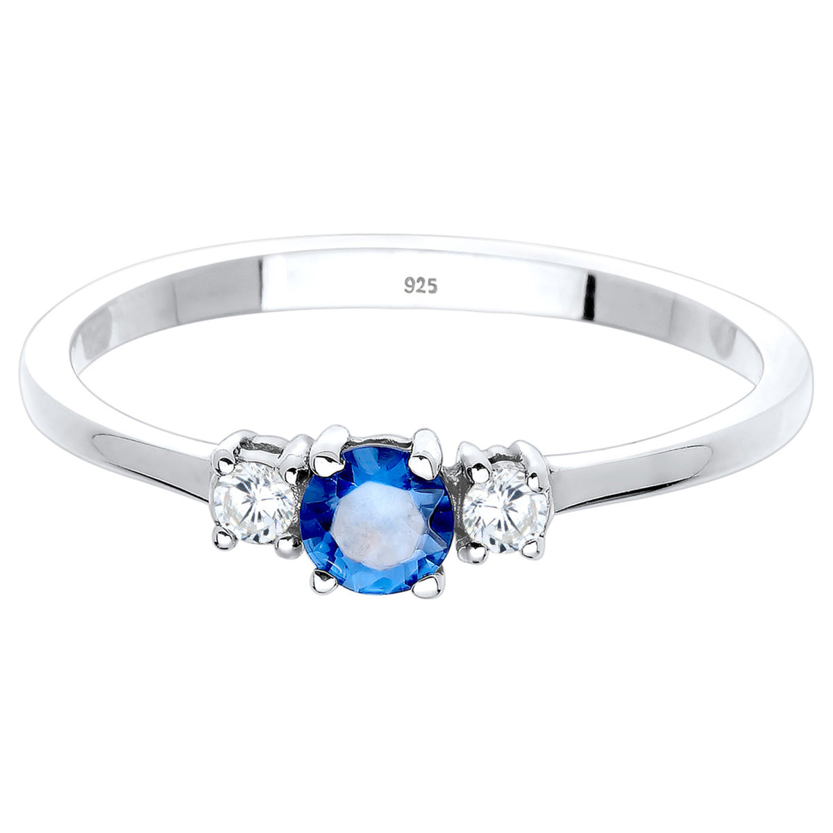 Silber - Elli | Ring | Saphir ( Blau ) | 925er Sterling Silber