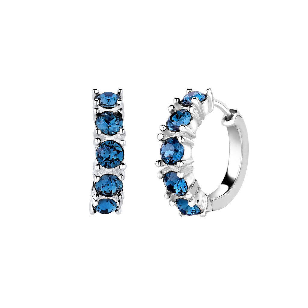 Blau - Elli | Creole | Kristall ( Blau ) | 925er Sterling Silber