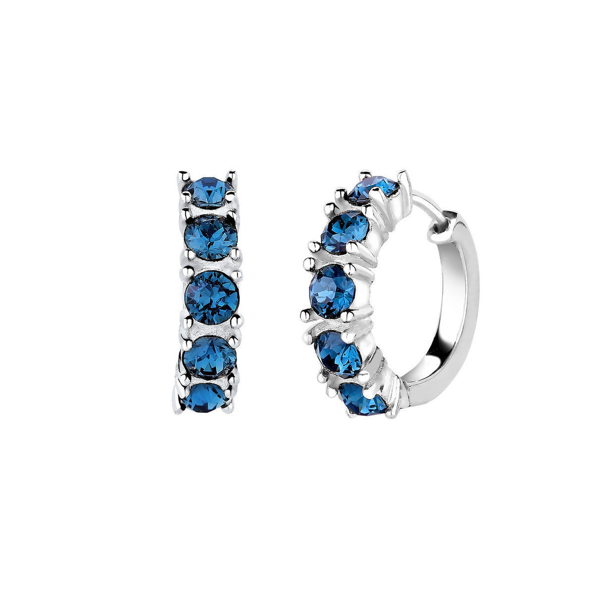 Blau - Elli | Creole | Kristall ( Blau ) | 925er Sterling Silber