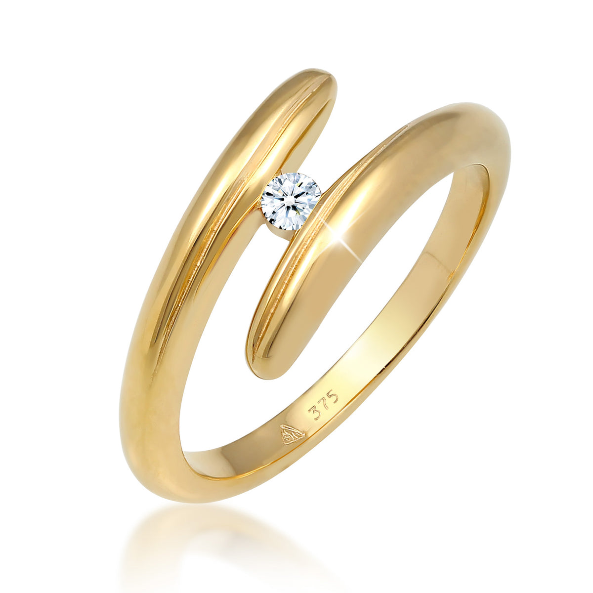 Weiß - Elli DIAMONDS | Verlobungsring | Diamant ( Weiß, 0,06 ct ) | 375 Gelbgold
