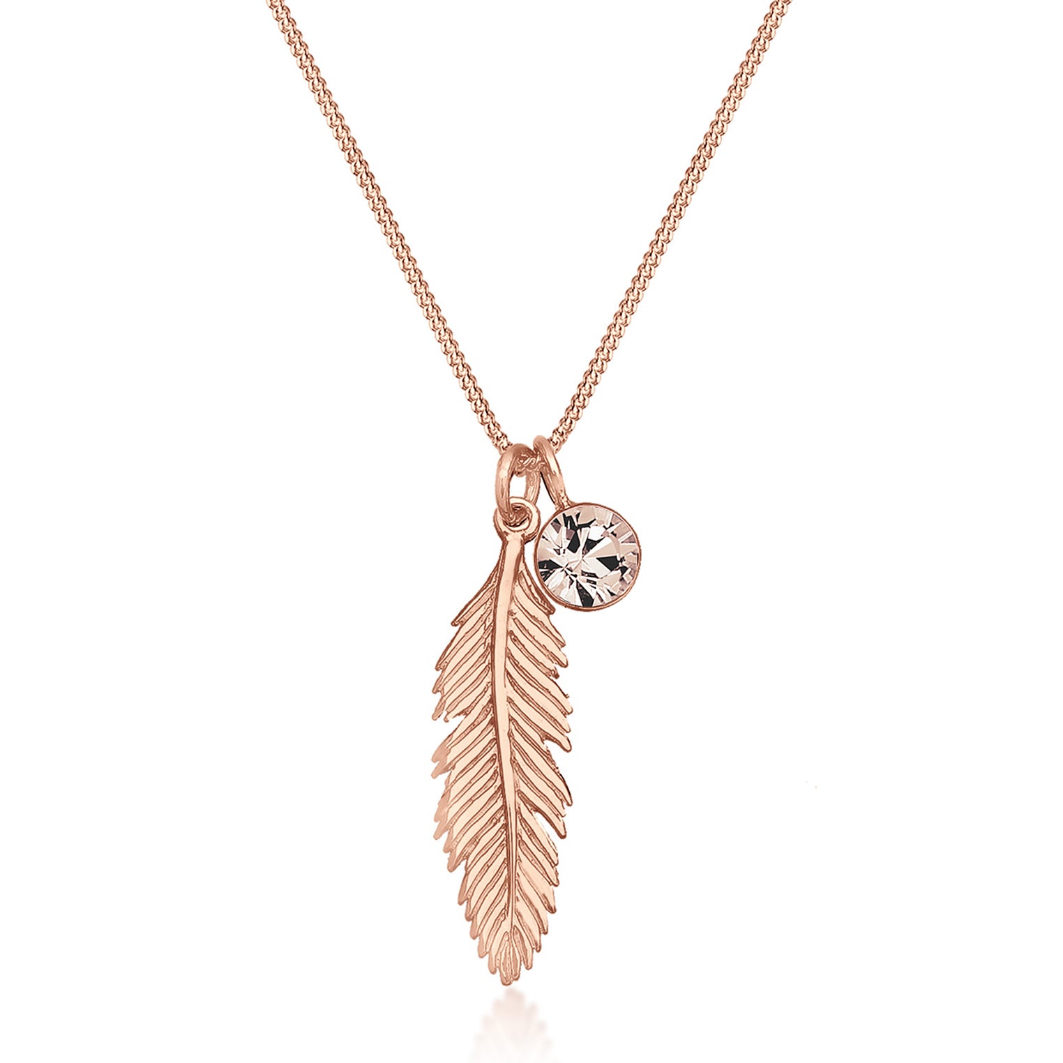 Roségold - Elli | Halskette | Mit Kristallen von Swarovski® (Braun) | 925 Sterling Silber Rosegold