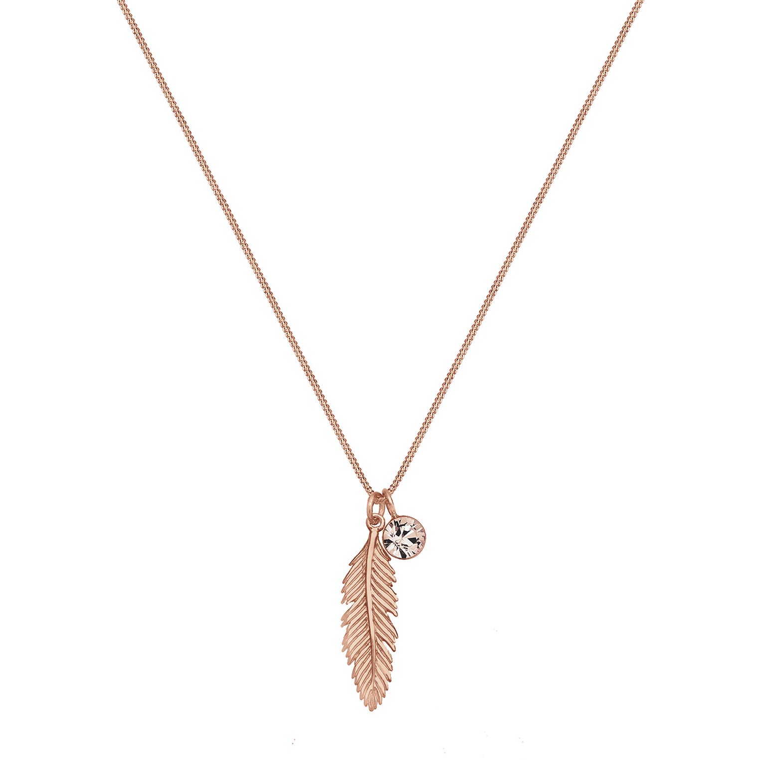 Roségold - Elli | Halskette | Kristall (Braun) | 925 Sterling Silber Rosegold