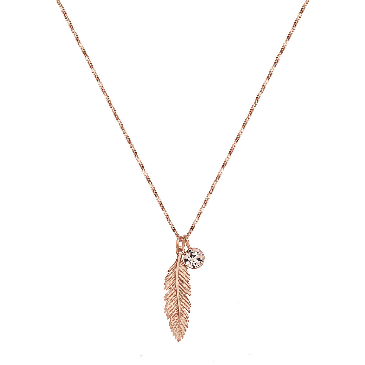 Roségold - Elli | Halskette | Mit Kristallen von Swarovski® (Braun) | 925 Sterling Silber Rosegold