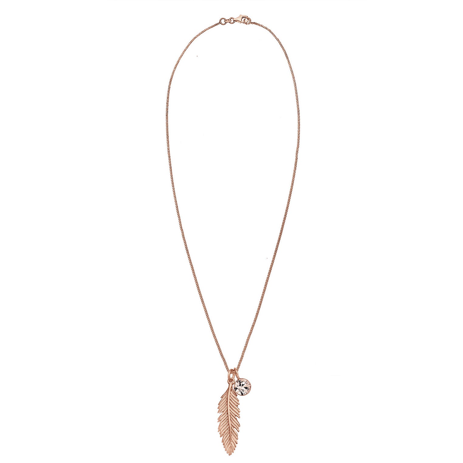 Roségold - Elli | Halskette | Kristall (Braun) | 925 Sterling Silber Rosegold