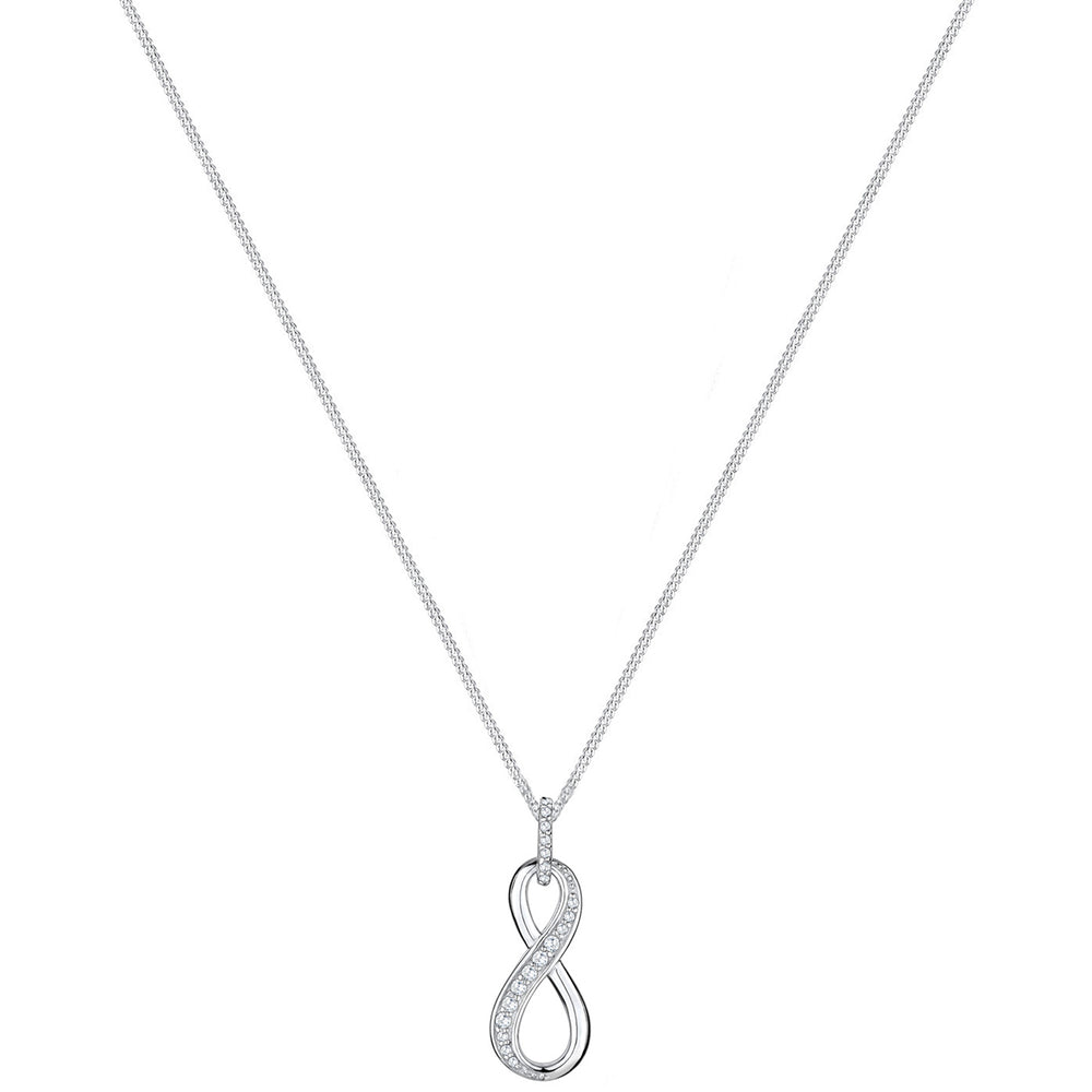 Halskette Infinity Anhänger | Zirkonia (Weiß)