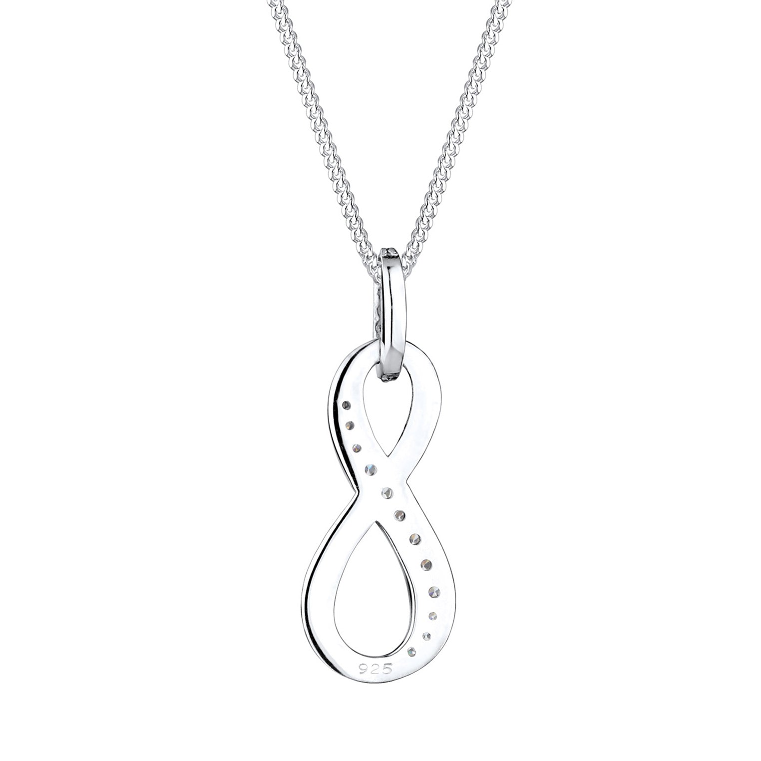 Weiß - Elli | Halskette Infinity | Zirkonia ( Weiß ) | 925er Sterling Silber