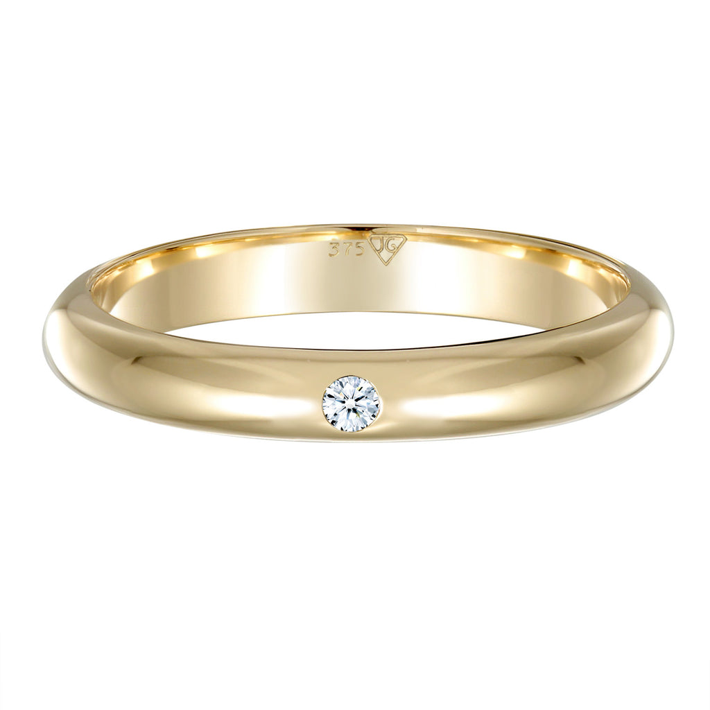 Weiß - Elli DIAMONDS | Verlobungsring | Diamant ( Weiß, 0,03 ct ) | 375 Gelbgold