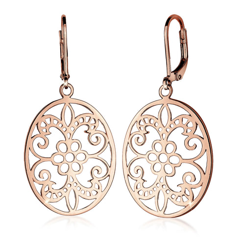Roségold - Elli | Ohrhänger Ornament | 925 Sterling Silber Rosegold