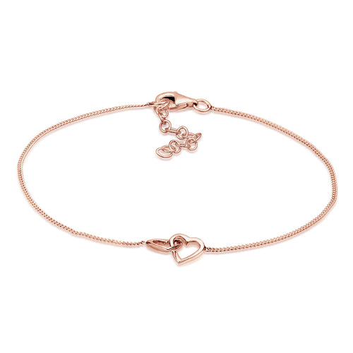 Roségold - Elli | Armband Herz | 925 Sterling Silber Rosegold