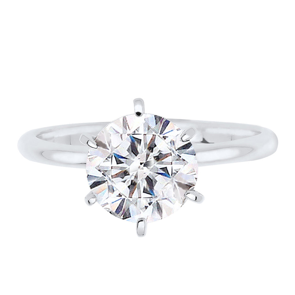 Silber - Elli | Verlobungsring | Kristall ( Weiß ) | 925er Sterling Silber