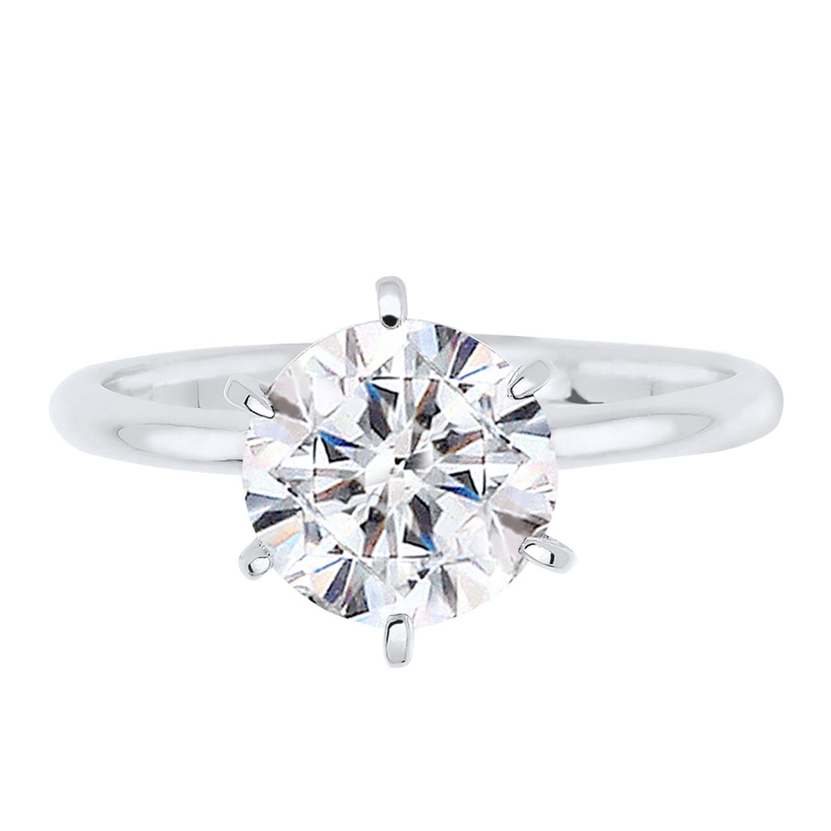 Silber - Elli | Verlobungsring | Kristall ( Weiß ) | 925er Sterling Silber