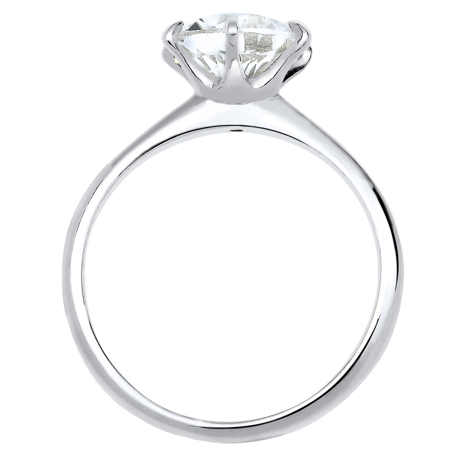 Silber - Elli | Verlobungsring | Kristall ( Weiß ) | 925er Sterling Silber