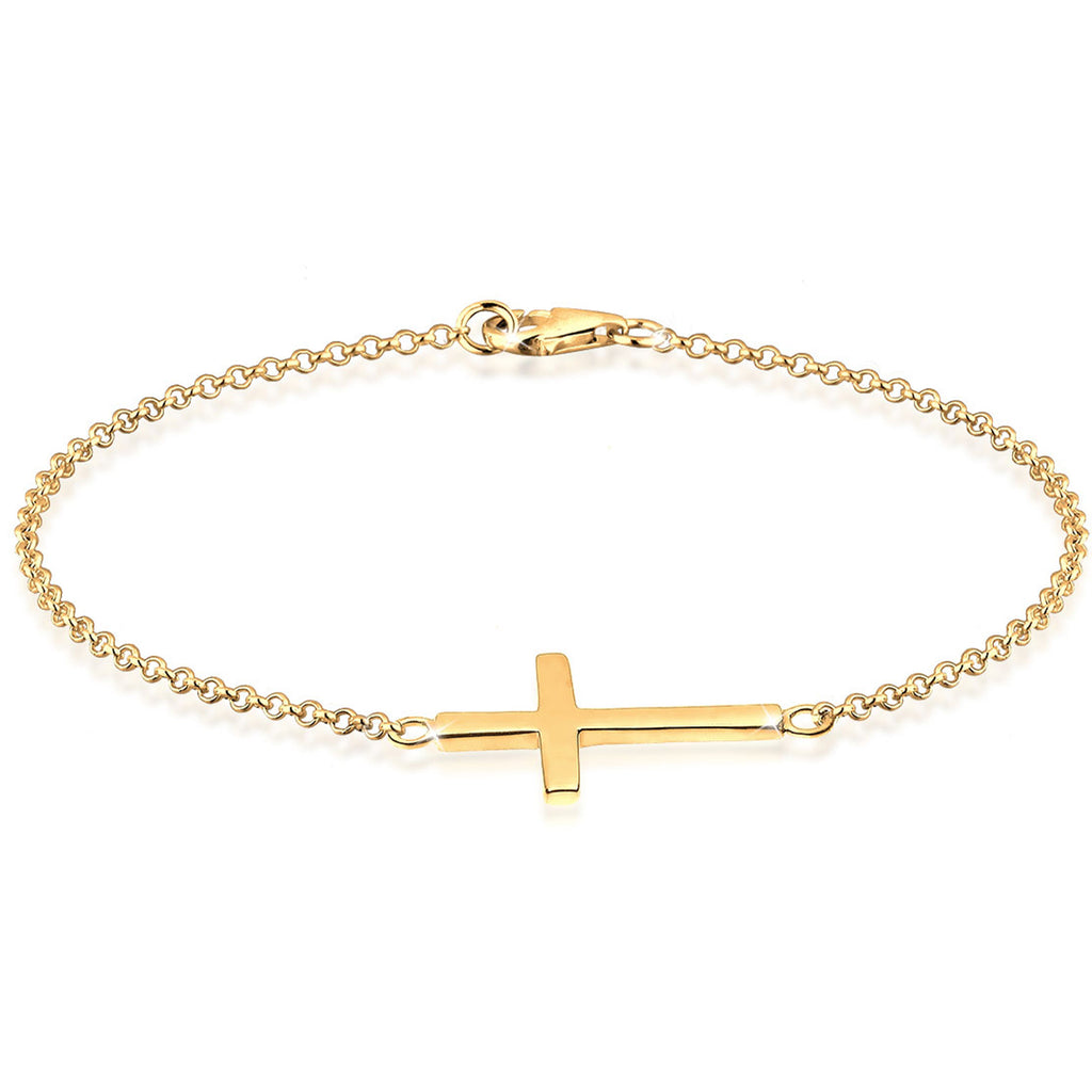 Gold - Elli | Armband Kreuz | 925 Sterling Silber vergoldet