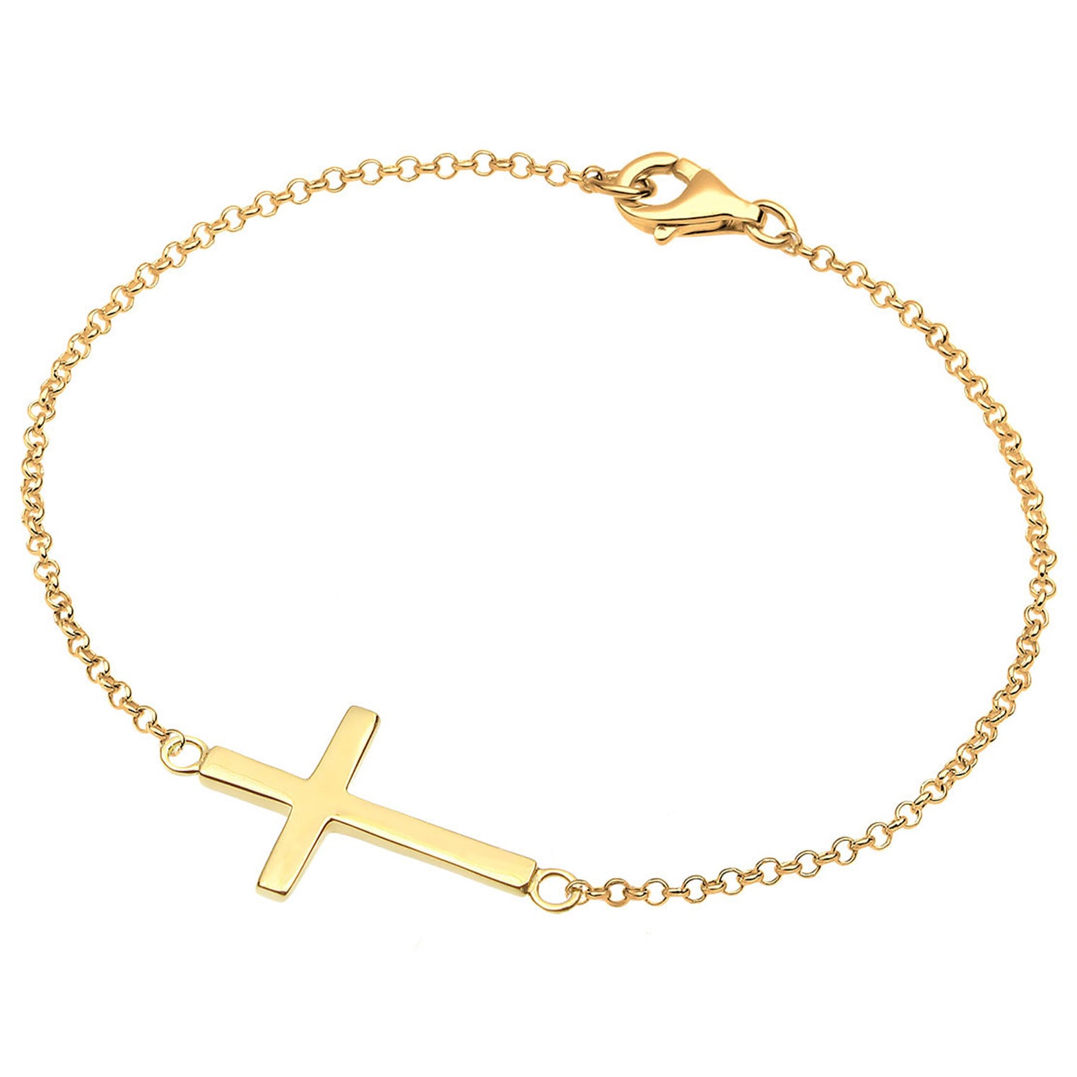 Gold - Elli | Armband Kreuz | 925 Sterling Silber vergoldet