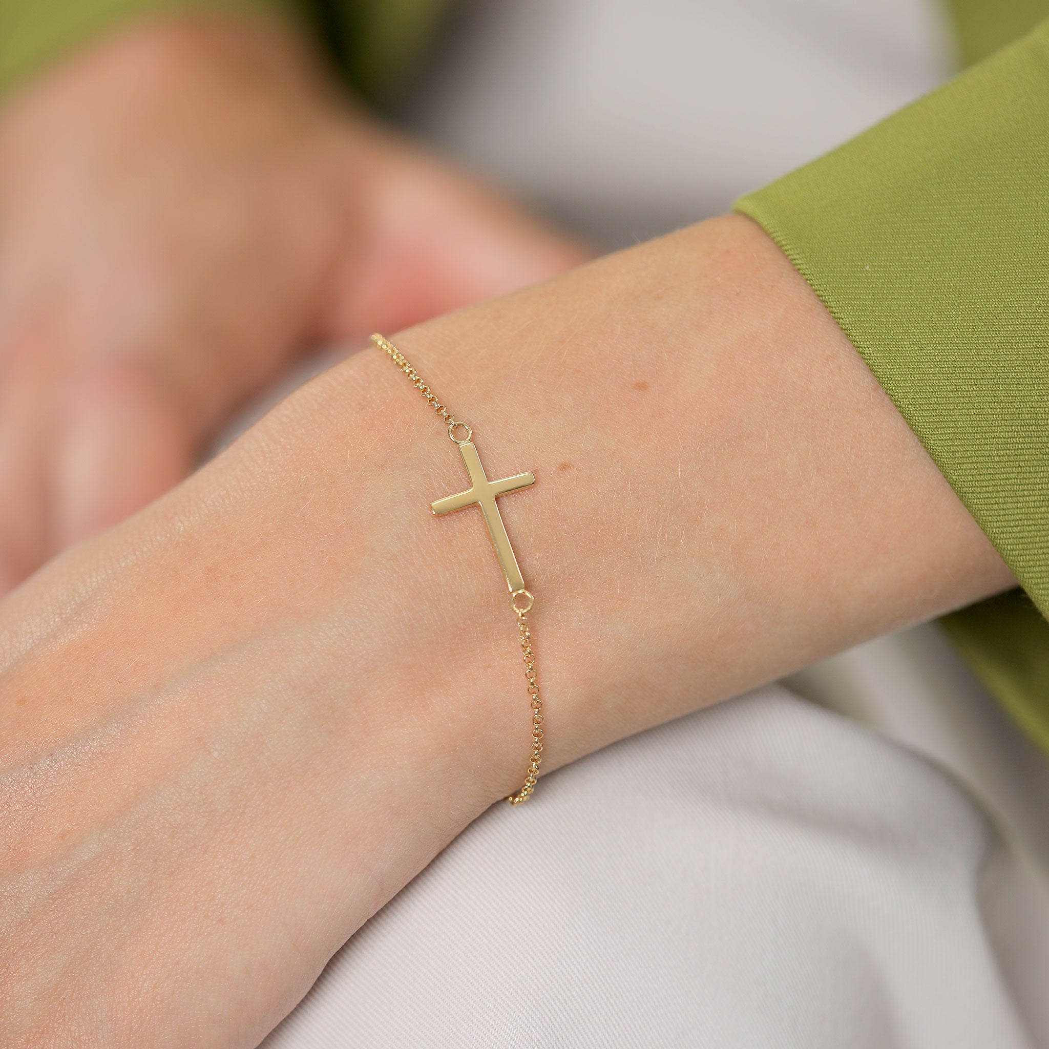 Gold - Elli | Armband Kreuz | 925 Sterling Silber vergoldet