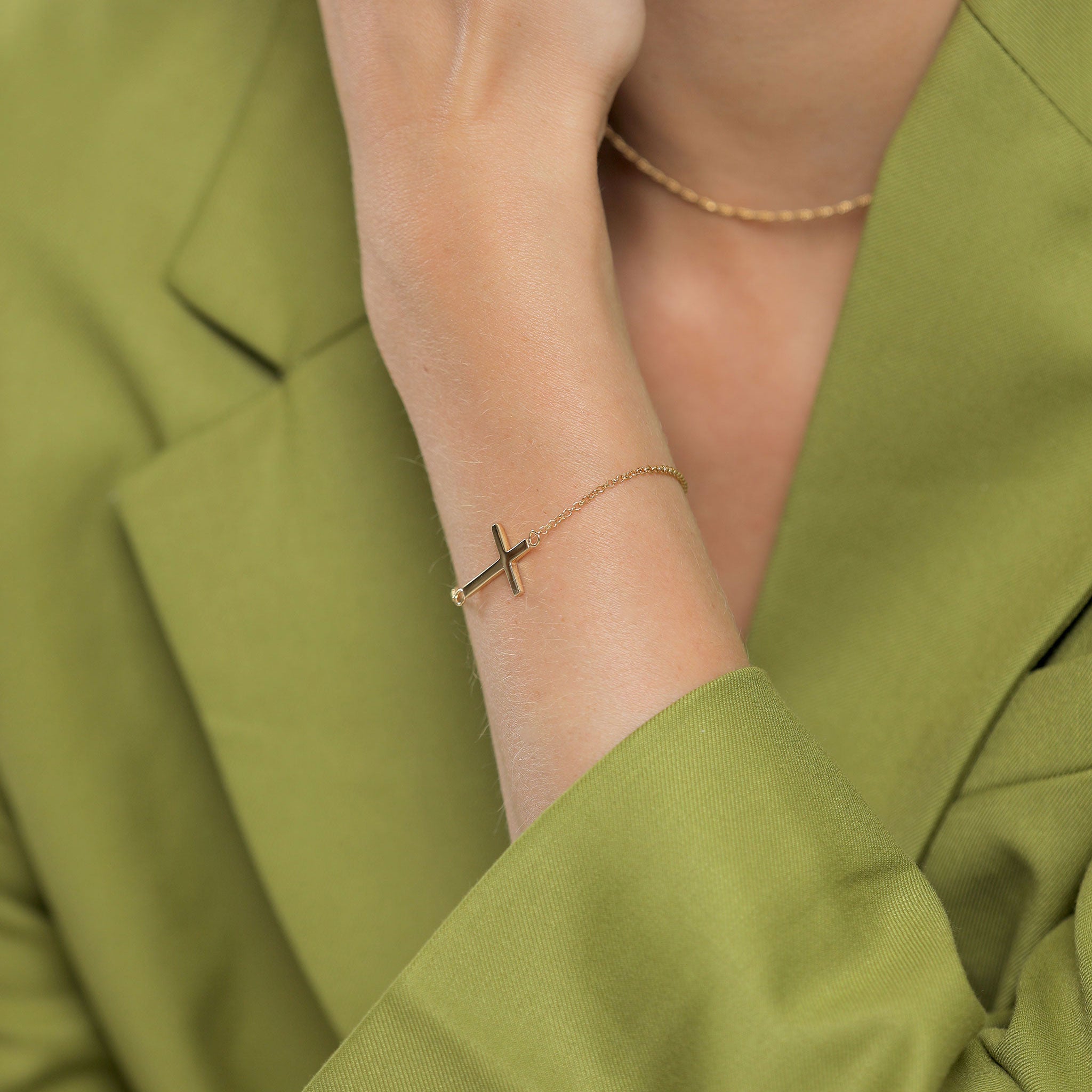 Gold - Elli | Armband Kreuz | 925 Sterling Silber vergoldet