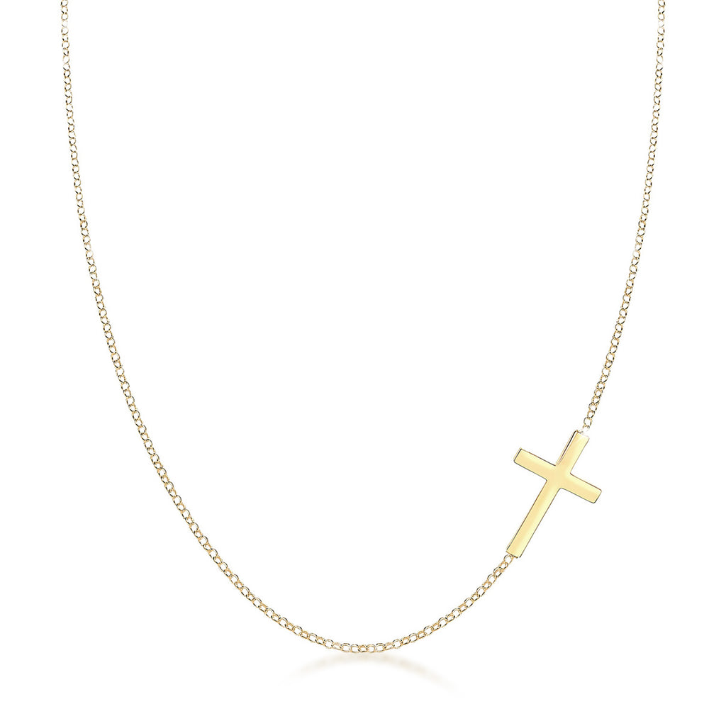 Gold - Elli | Glieder-Halskette Kreuz | 925 Sterling Silber vergoldet