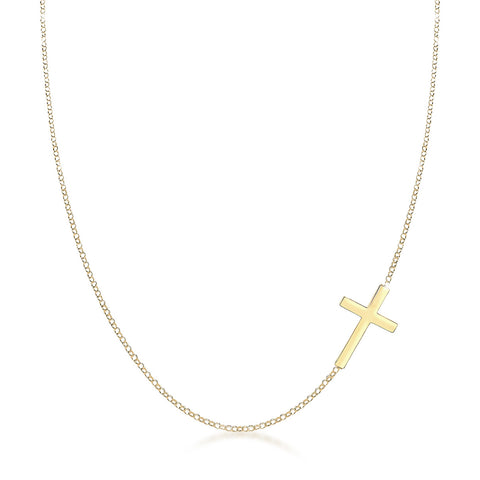 Gold - Elli | Glieder-Halskette Kreuz | 925 Sterling Silber vergoldet