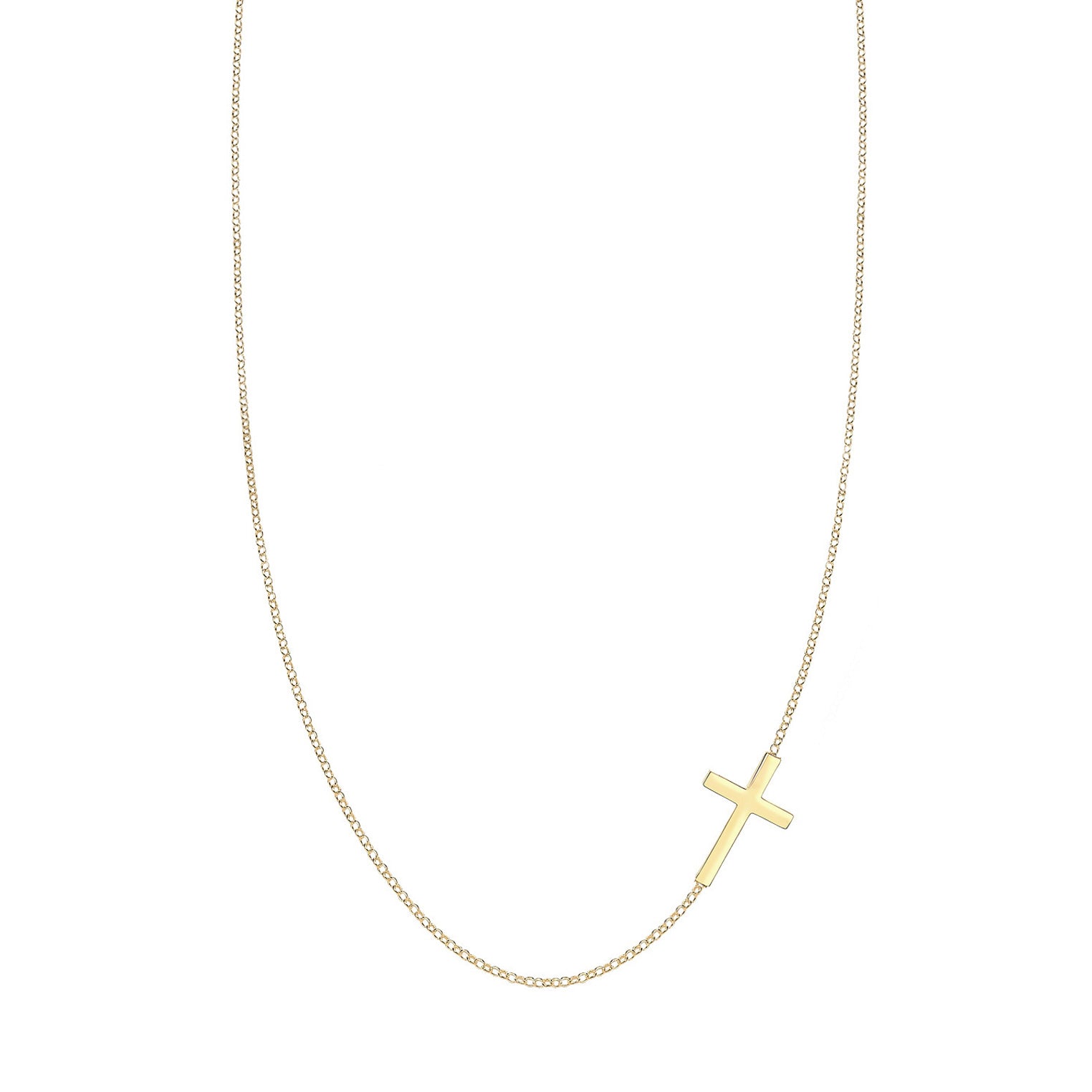 Gold - Elli | Halskette Kreuz | 925 Sterling Silber vergoldet