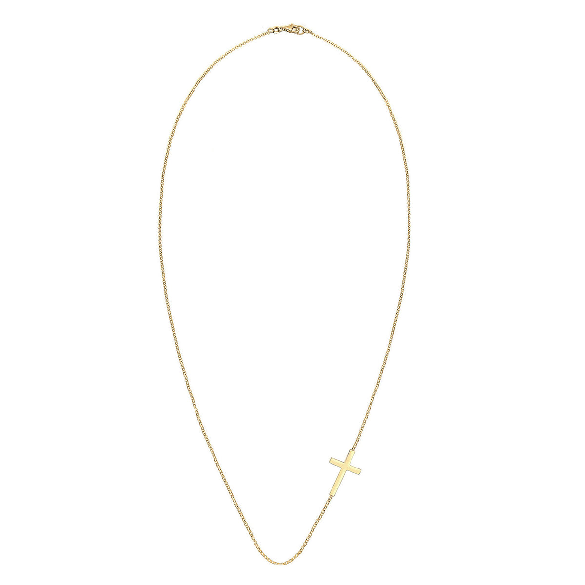 Gold - Elli | Glieder-Halskette Kreuz | 925 Sterling Silber vergoldet