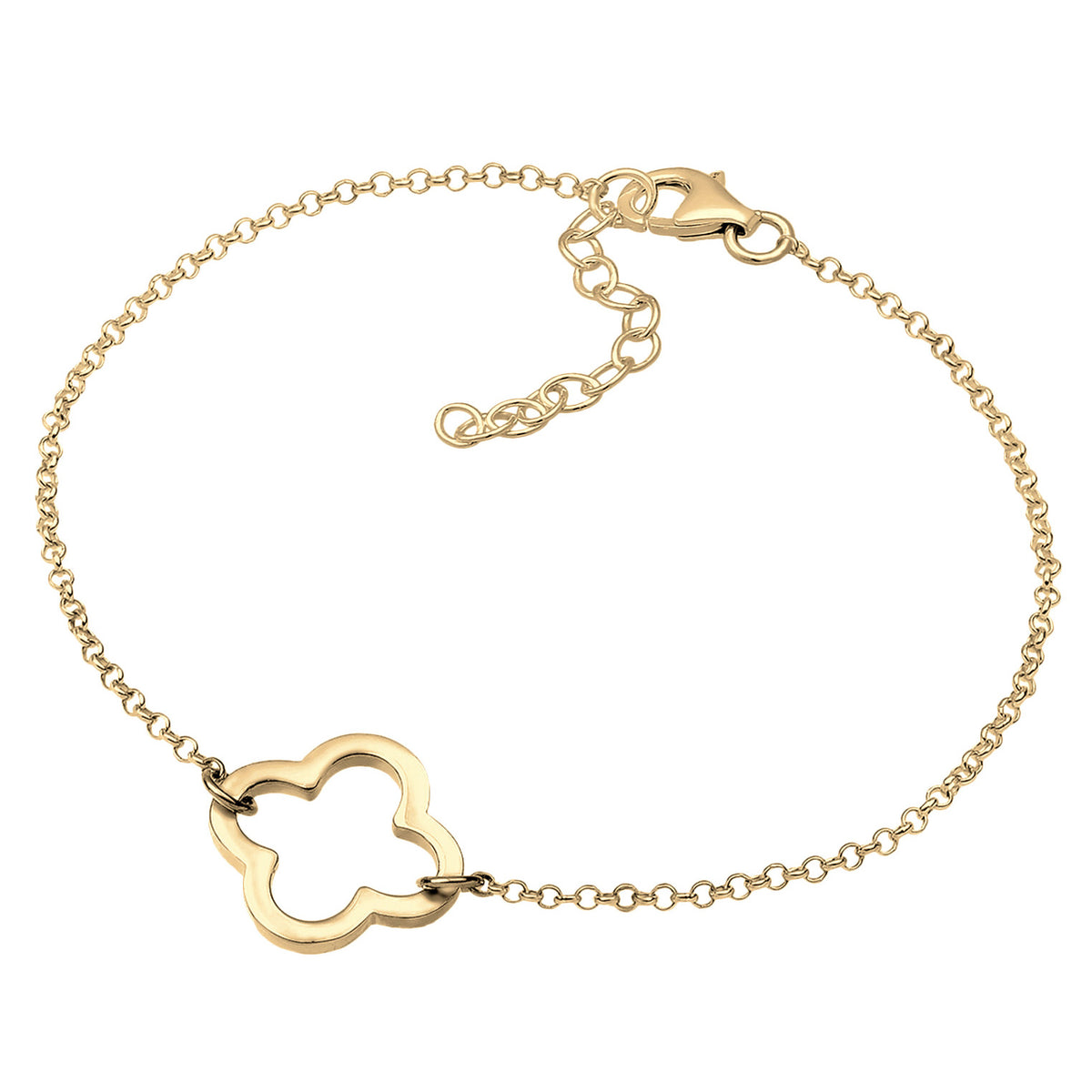 Gold - Elli | Armband Kleeblatt | 925 Sterling Silber vergoldet