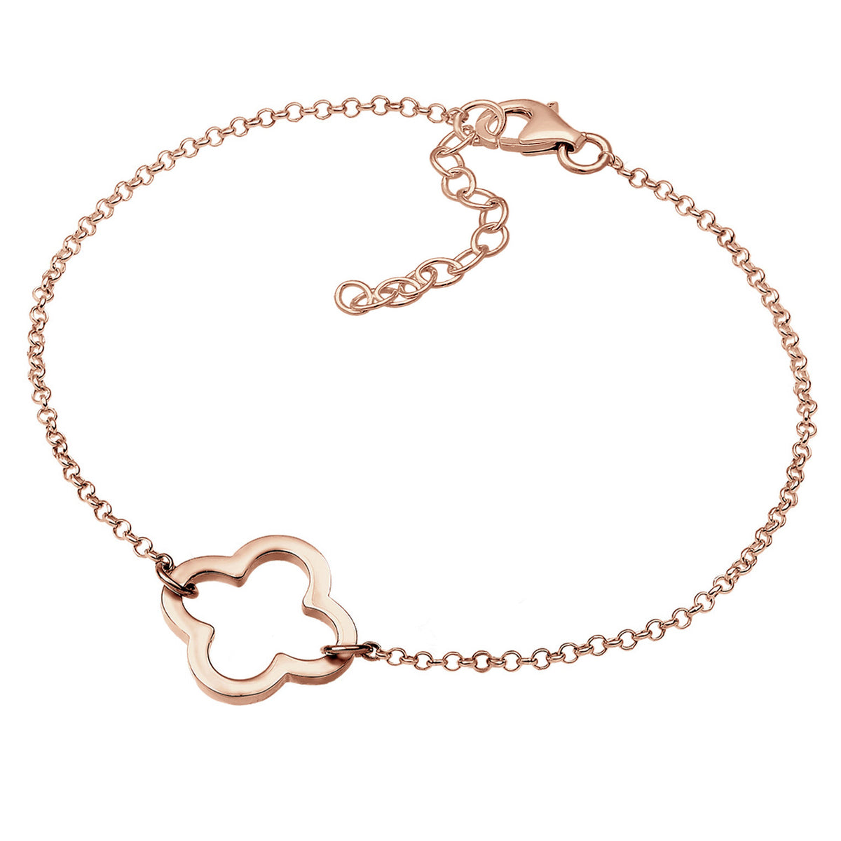 Roségold - Elli | Armband Kleeblatt | 925 Sterling Silber Rosegold