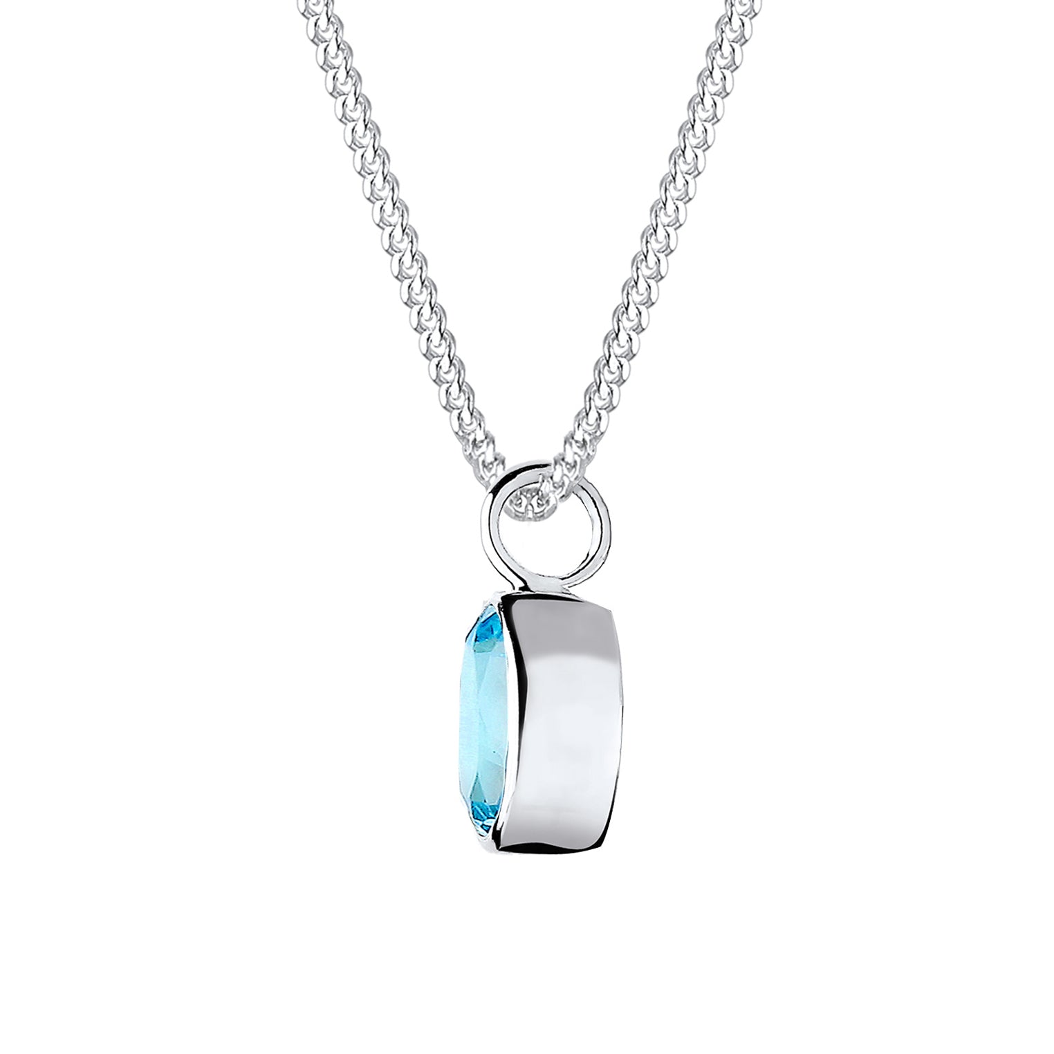 Hellblau - Elli | Halskette Solitär | Topas (Hellblau) | 925er Sterling Silber