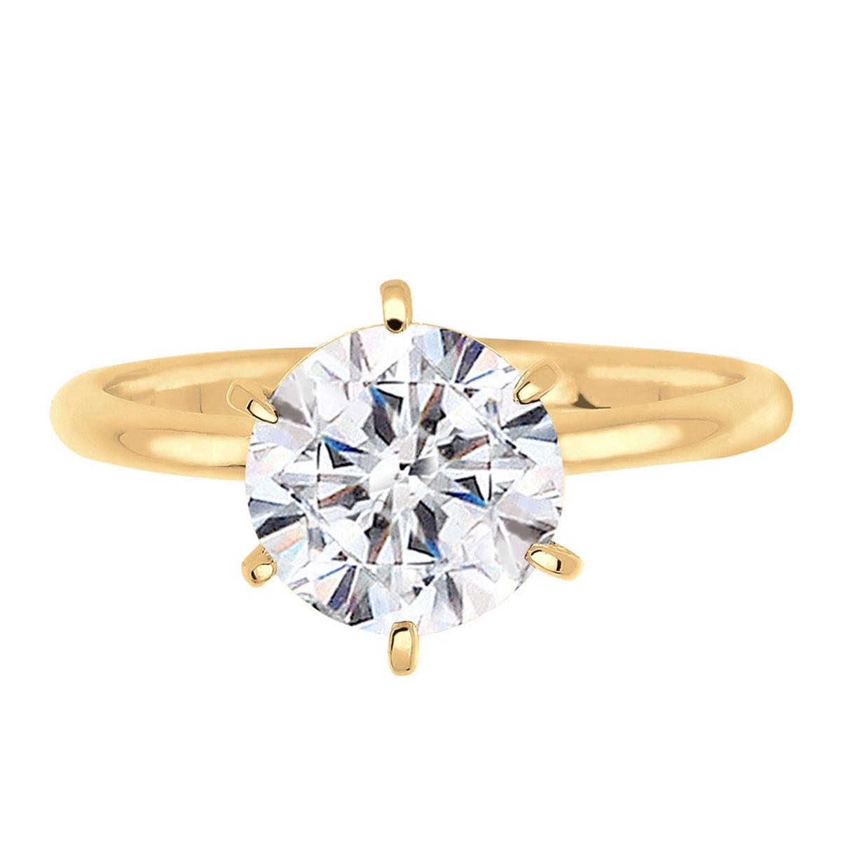 Gold - Elli | Ring | Kristall ( Weiß ) | 925 Sterling Silber vergoldet