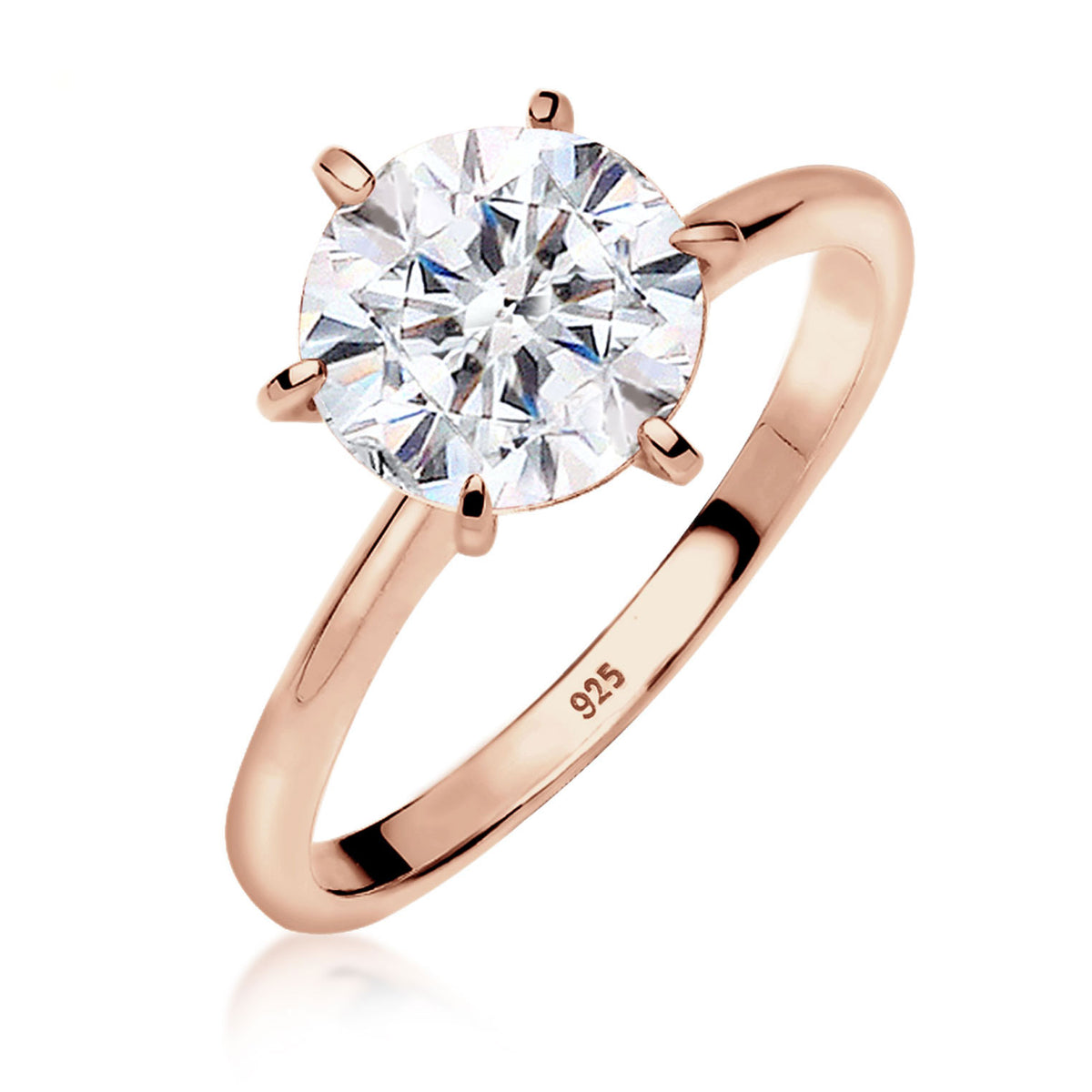 Roségold - Elli | Ring | Kristall ( Weiß ) | 925 Sterling Silber Rosegold