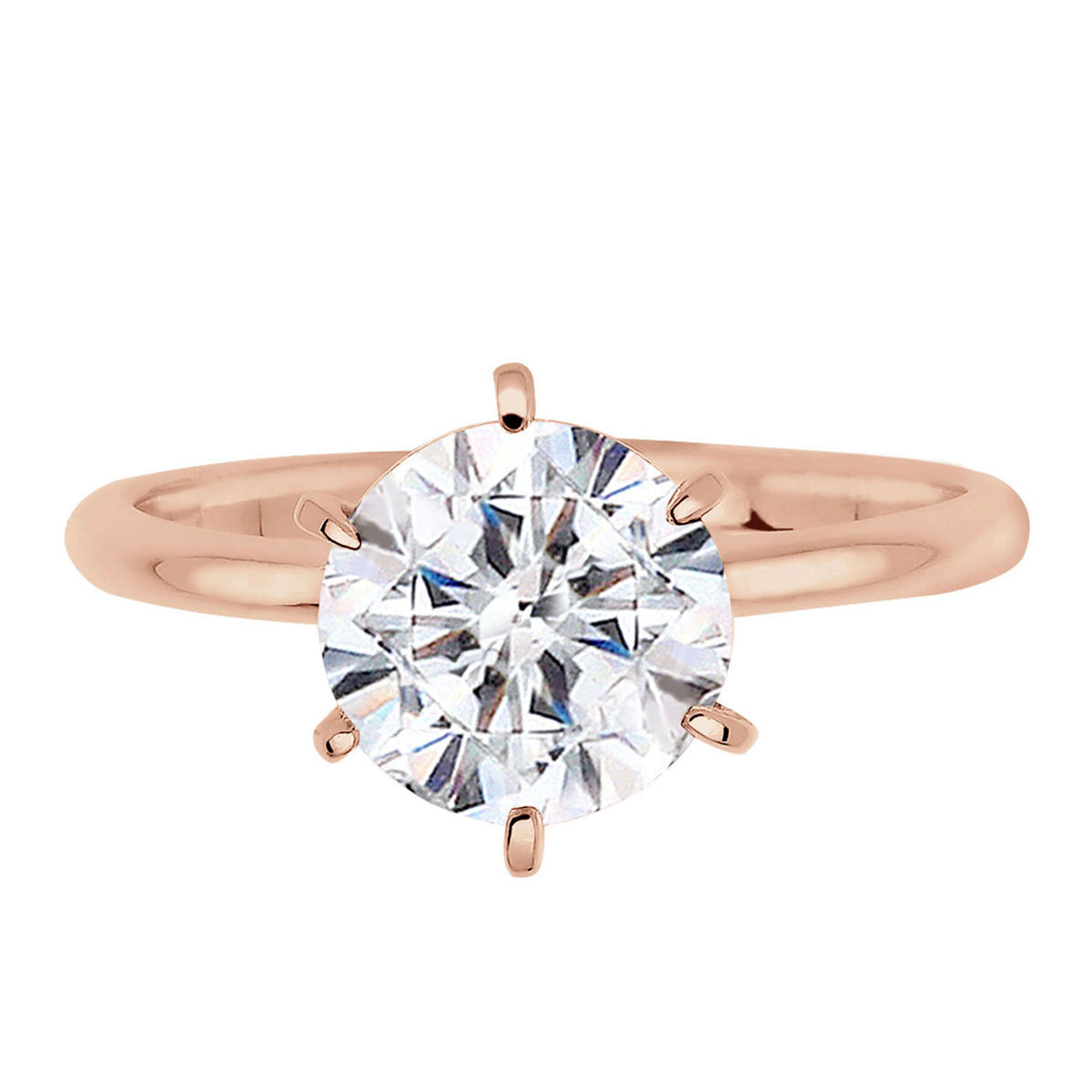 Roségold - Elli | Ring | Kristall ( Weiß ) | 925 Sterling Silber Rosegold