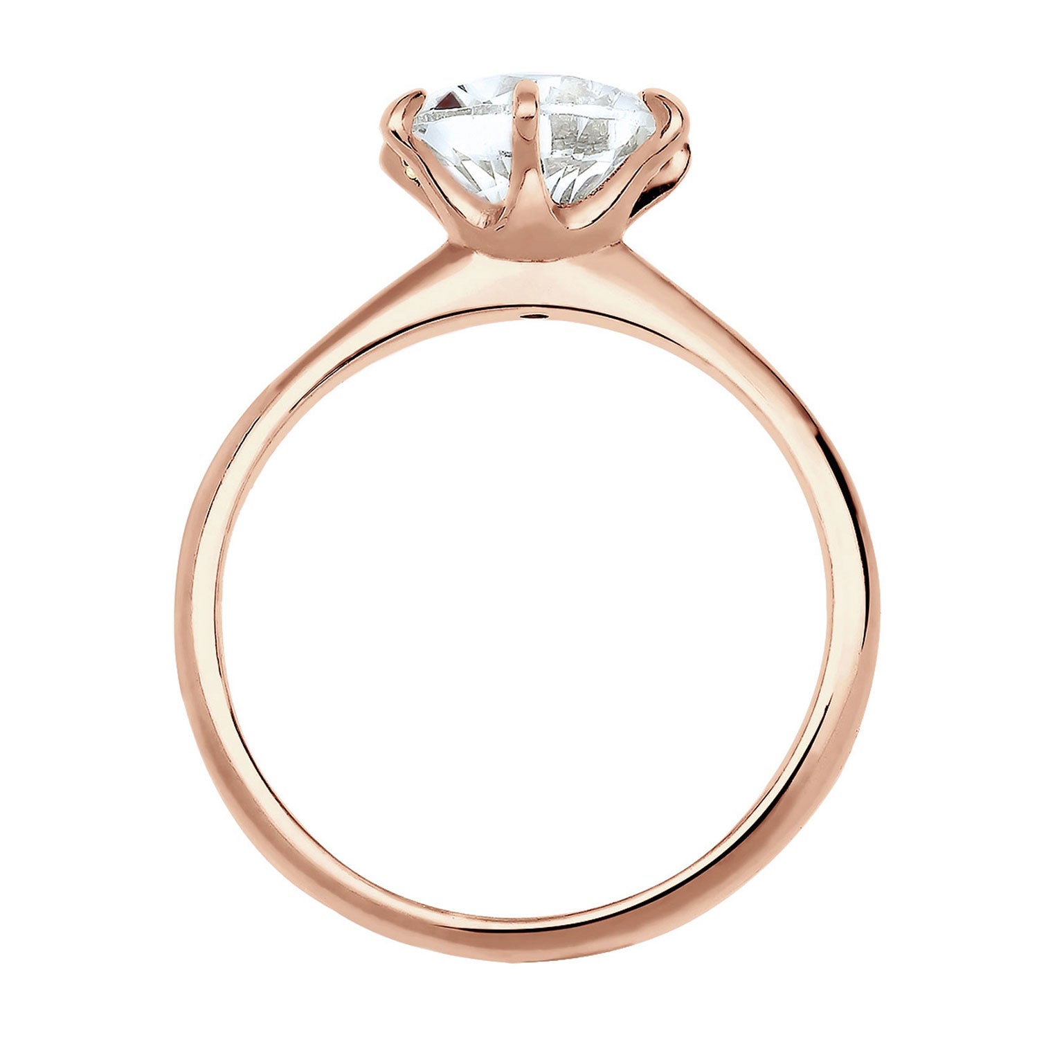 Roségold - Elli | Ring | Kristall ( Weiß ) | 925 Sterling Silber Rosegold
