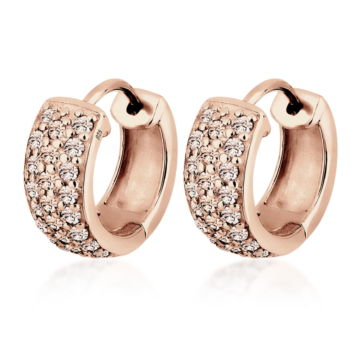 Rosa - Elli | Creole | Kristall ( Braun ) | 925 Sterling Silber Rosegold
