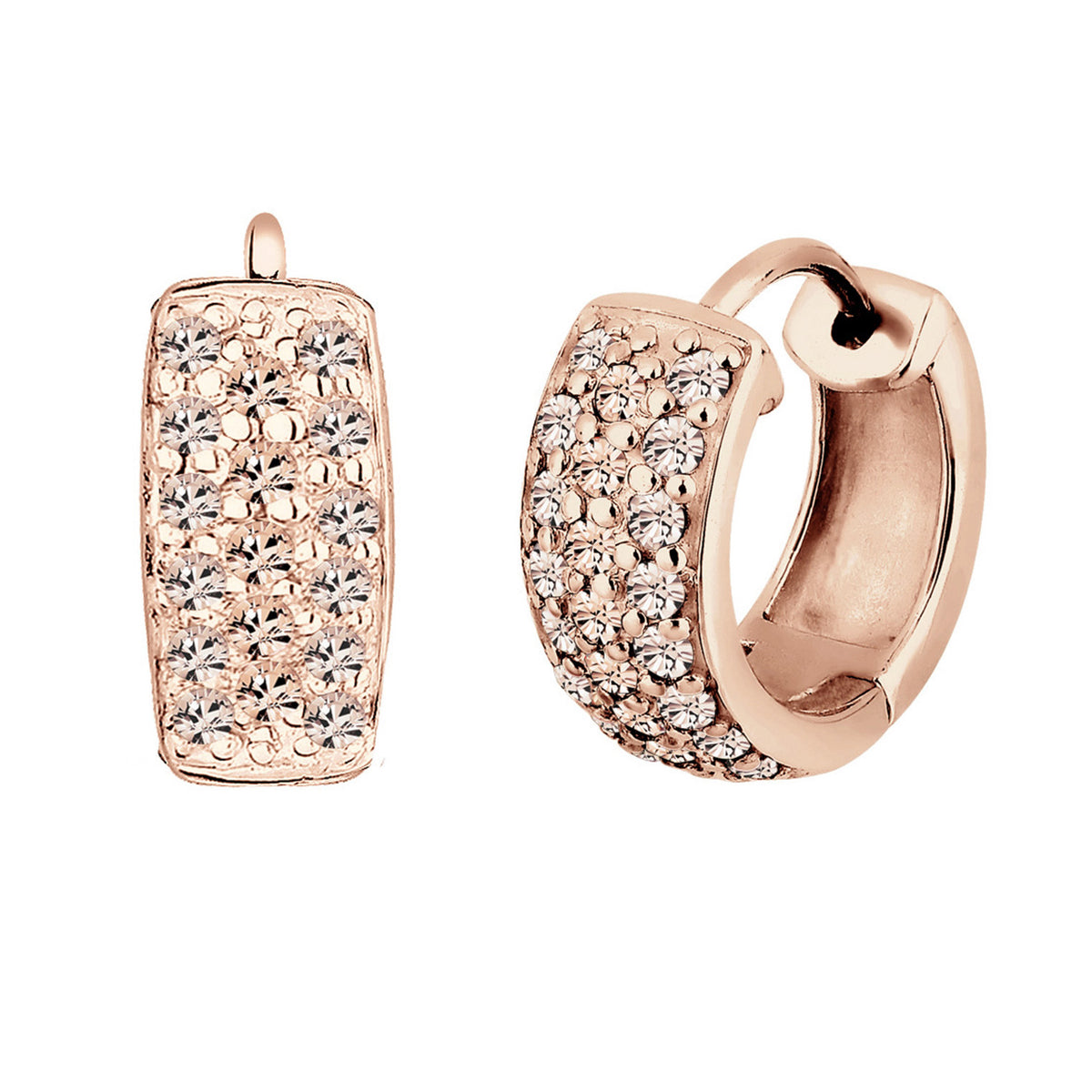 Rosa - Elli | Creole | Kristall ( Braun ) | 925 Sterling Silber Rosegold