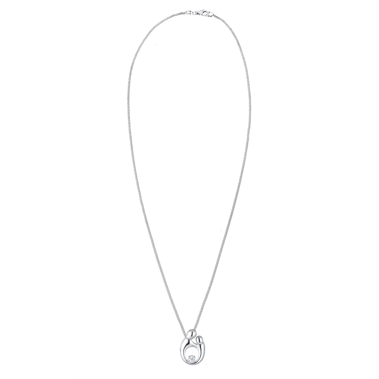 Silber - Elli DIAMONDS | Halskette | Diamant ( Weiß, 0,03 ct ) | 925er Sterling Silber