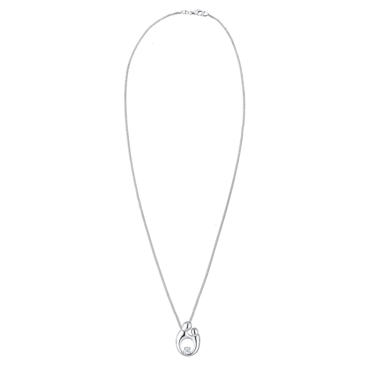 Silber - Elli DIAMONDS | Halskette Mutter Kind | Diamant (Weiß, 0,03 ct) | 925er Sterling Silber